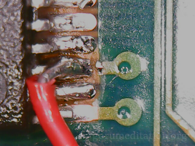 Wire soldered on flash card