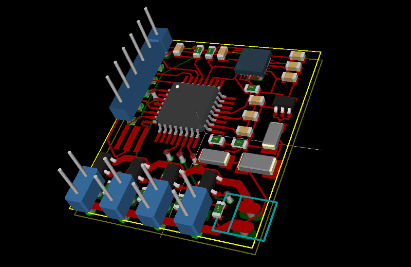 FemtoWii PCB 3D CAD view
