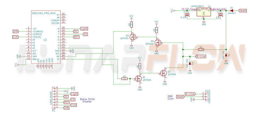 K-Line arduino schematic